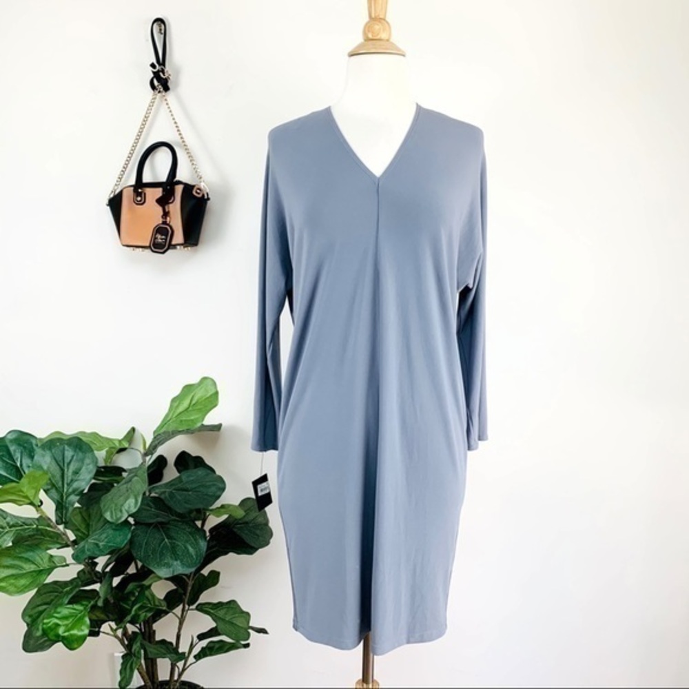 Calvin Klein gray long sleeve dress